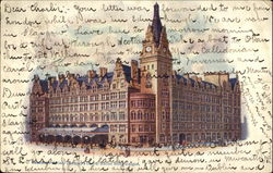 Caled Omion Railway Company's Central Station Hotel Postcard