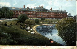 Hospital And Lake Jeanette, National Military Home Postcard