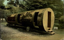 Wooden wagon with wheels Postcard