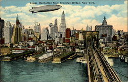 Lower Manhattan From Brooklyn Bridge Postcard