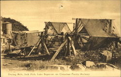 Drying Nets Jack Fish Lake Superior On Canadian Pacific Railway Postcard