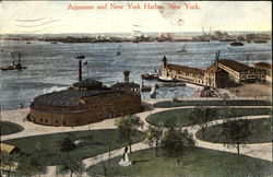 Aquanum And New York Harbor Postcard