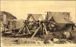 Drying Nets Jack Fish Lake Superior On Canadian Pacific Railway Postcard