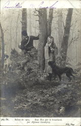 Sous Bois Par Le Brouiliard Par Alphouse Gaudefroy Postcard