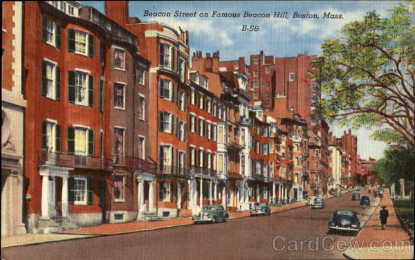 Beacon Street On Famous Beacon Hill Boston Massachusetts