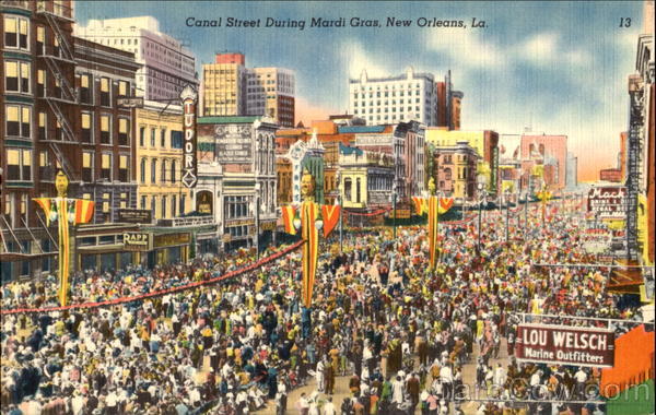 Canal Street During Mardi Gras New Orleans Louisiana
