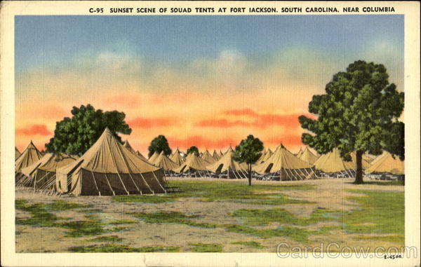 Sunset Scene Of Sound Tents At Fort Jackson Columbia South Carolina