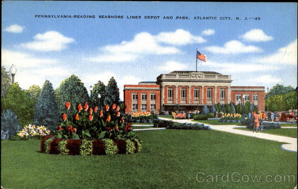 Pennsylvania Reading Seashore Lines Depot And Park Atlantic City New Jersey