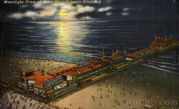 Moonlight View Of Steel Pier Atlantic City New Jersey
