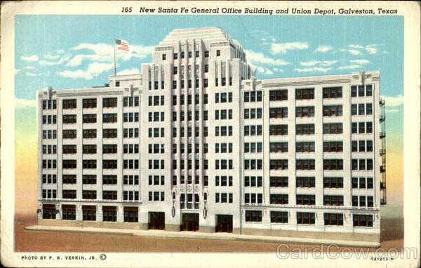 New Santa Fe General Office Building And Union Depot Galveston Texas