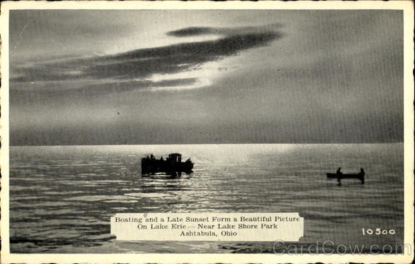 Boating And A Late Sunset Form A Beautiful Picture On Lake Erie, Lake Shore park Ashtabula Ohio