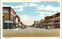 Kansas Avenue Liberal, KS Postcard Postcard