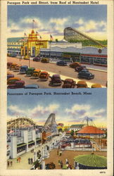 Paragon Park And Street Nantasket Beach, MA Postcard Postcard