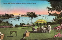 On The Lawn Of Lewis By Lodge, Cape Cod Hyannis, MA Postcard Postcard