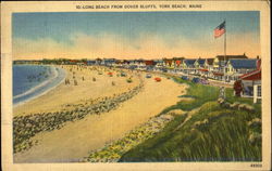 Long Beach From Dover Bluffs York Beach, ME Postcard Postcard