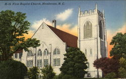 First Baptist Church Henderson, NC Postcard Postcard