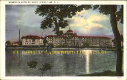 Monmouth Hotel By Night Spring Lake, NJ Postcard Postcard