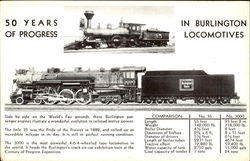 In Burlington Locomotives Postcard