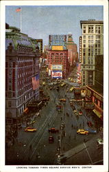 Looking Toward Times Square Service Men's Center Postcard