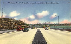 Laurel Hill And New York Skyline As Seen From The New Jersey Turnpike Postcard