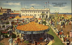 Kiddies Playland And Boardwalk Postcard