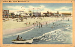 Asbury Ave. Beach Postcard