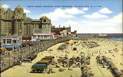 Beach Scene Showing Hotel Traymore Postcard