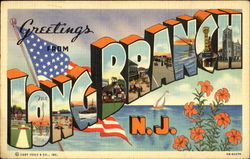 Greetings From Long Branch New Jersey Postcard Postcard