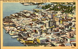 Aerial View Of Down Town Norfolk And Waterfront Virginia Postcard Postcard