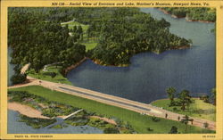 Aerial View Of Entrance And Lake Mariner's Museum Postcard