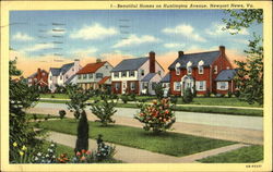 Beautiful Homes On Huntington Avenue Newport News, VA Postcard Postcard