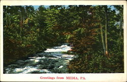 Greetings From Media Postcard