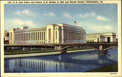 U. S. Post Office And Penna R. R. Station, 30th And Market Streets Postcard