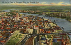 Aerial View Of Cincinnati Postcard