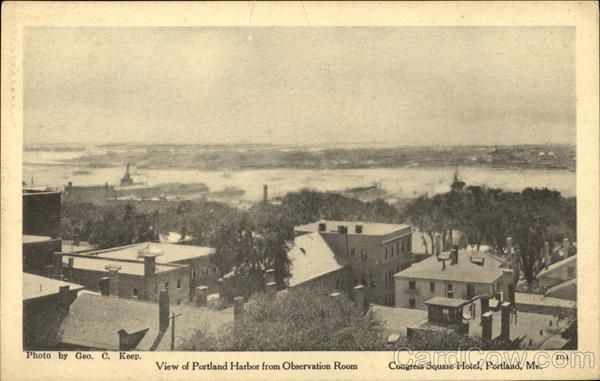 View Of Portland Harbor From Observation Room Maine