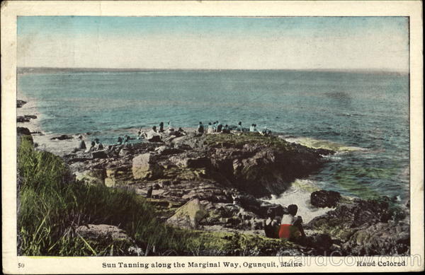 Sun Tanning Along The Marginal Way Ogunquit Maine