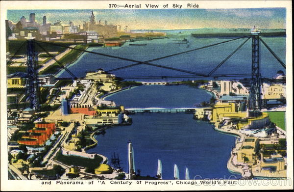 Aerial View Of Sky Ride 1933 Chicago World Fair