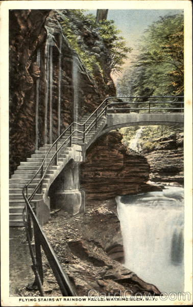 Flying Stairs At Rainbow Falls Watkins Glen New York