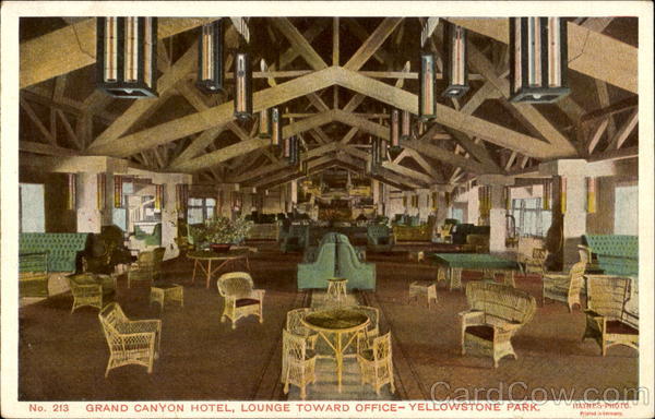 Grand Canyon Hotel Lounge Toward Office Yellowstone National Park
