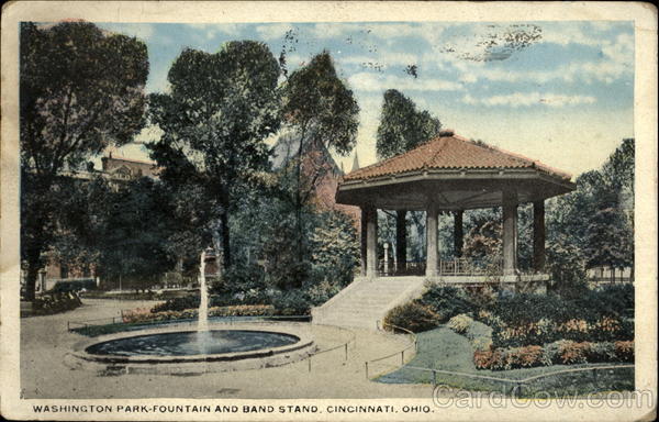 Washington Park Fountain And Band Stand Cincinnati Ohio