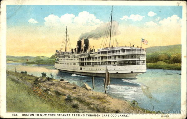 Boston To New York Steamer Passing Through Cape Cod Canal