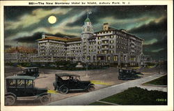 The New Monterey Hotel By Night Postcard