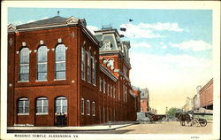 Masonic Lodge And North Front City Hall Postcard