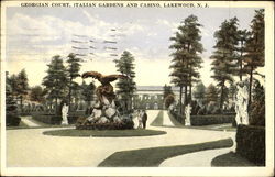 Georgian Court, Italian Gardens and Casino Lakewood, NJ Postcard Postcard