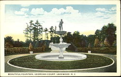 Beautiful Fountain, Georgian Court Postcard