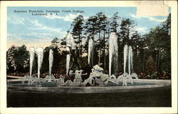 Neptune Fountain, Georgian Court College Postcard