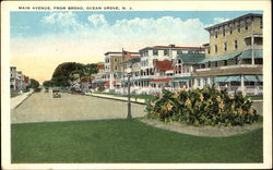 Main Avenue From Broad Ocean Grove, NJ Postcard Postcard
