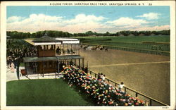 A Close Finish Saratoga Race Track Saratoga Springs, NY Postcard Postcard