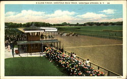 A Close Finish Saratoga Race Track Postcard