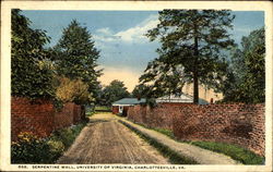 Serpentine Wall, University of Virginia Charlottesville, VA Postcard Postcard